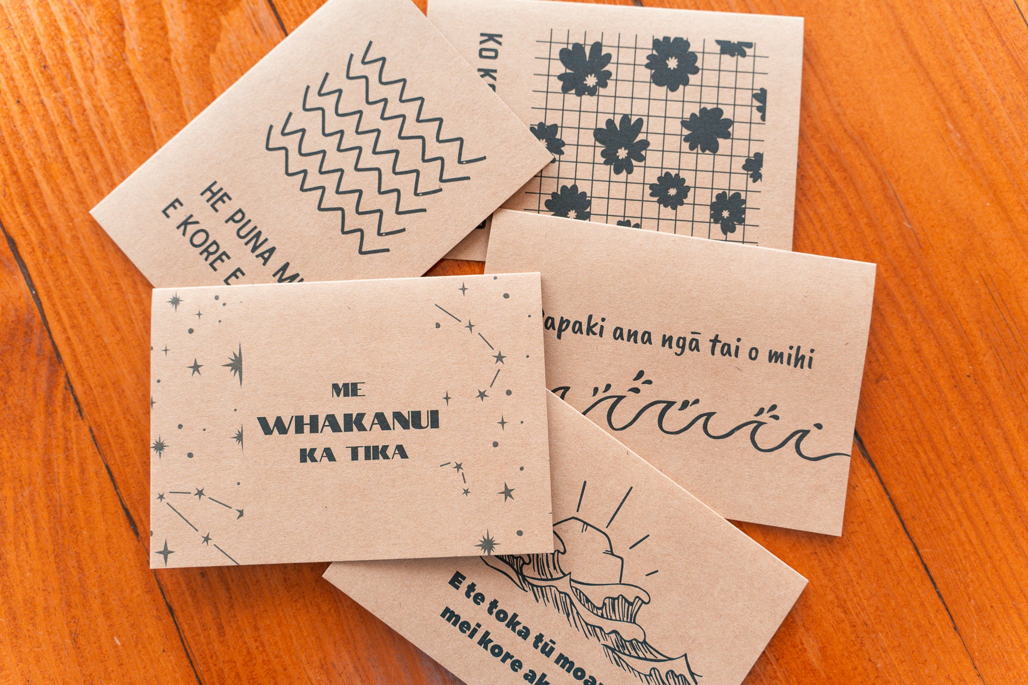 Kāri Mihi - set of 5 (kraft paper)