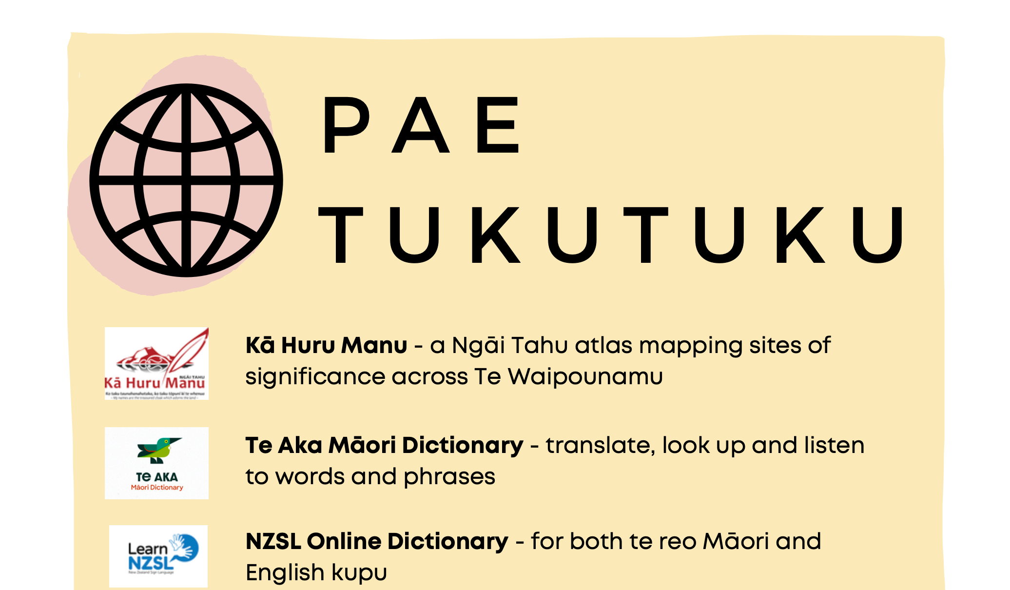 Pae Tukutuku/Websites to visit - free download